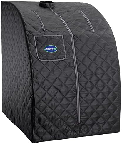 Durasage Lightweight Portable Personal Steam Sauna Spa for Relaxation at Home, 60 Minute Timer, 800 Watt Steam Generator, Chair Included (Black)