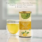 The Republic of Tea Organic Double Green Matcha Yuzu, Individual Tea Bags with Japanese Matcha Tea Powder and Green Tea Leaves Blend, Natural Unbleached Bags in Reusable Canister, 36 Tea Bags