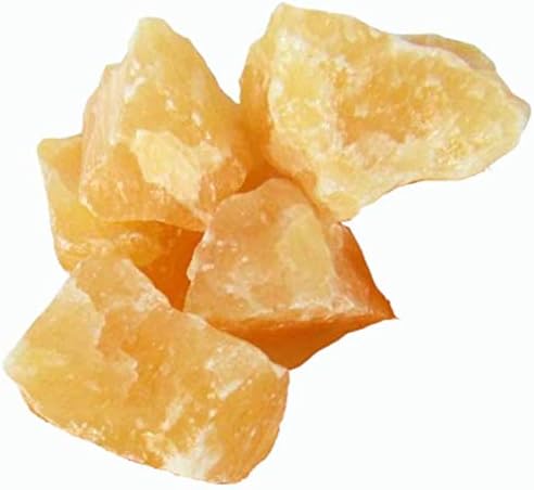 5 Piece Natural Raw Orange Calcite Crystals, 1" - 2", For Wire Cabbing, Wrapping, Polishing, Tumbling, Wicca, Reiki, Cutting, Metaphysical, Chakra, Positive Energy, Healing, Decoration, or Gift