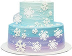 50pcs snowflake cake decorations edible cake toppers snowflake Cupcake Toppers edible frozen cake topper for the winter cake decoration