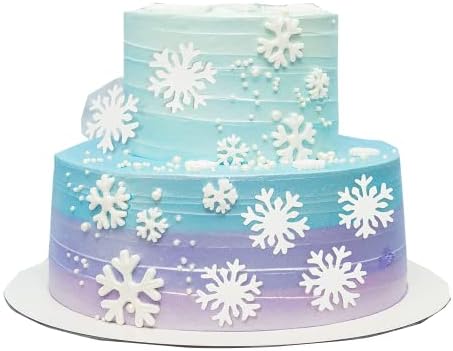 50pcs snowflake cake decorations edible cake toppers snowflake Cupcake Toppers edible frozen cake topper for the winter cake decoration