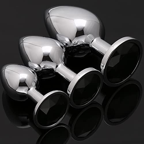 Akstore 3 Pcs Luxury Jewelry Design Fetish Anal Butt Plug(Black)