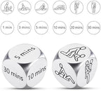 Funny Anniversary Steel Gifts Date Night Dice for Boyfriend Girlfriend Couples Anniversary Wedding Gift for Husband Wife Honeymoon Gift Engagement Gift for Him Her Steel Decision Dice 2PCS