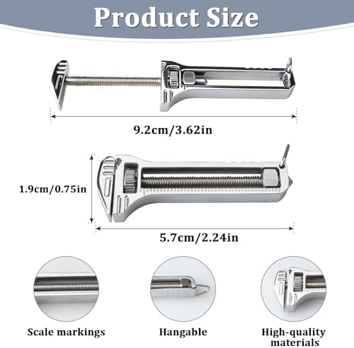 2 PCS Compact Titanium Multitool, Portable Mini Multitool Wrench, Multifunctional Bottle Opener Tool with Mini Adjustable Wrench, Nail Puller and Keychain Design, For Travel Hiking Camping