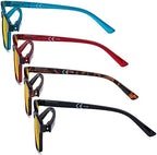 Eyekepper 4 Pack Blue Light Filter Glasses Classic Anti Screen Glare Computer Reading Glasses Amber Tinted +2.00