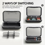 Portable Pill Box, Pill Organizer with 6 Compartments, Daily Medicine Pill Case, Pocket Size Pill Box for Travel, BPA Free Small Pill Container for Vitamins, Fish Oil, Supplements (Black)