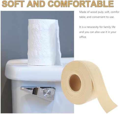 DOITOOL Large Roll Toilet Paper Household Toilet Paper 2-layer Natural Color 21x9cm Jumbo Roll for Home and Office Use