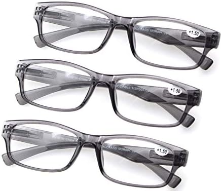 MODFANS Set of Reading Glasses for Men Women Readers with Comfortable Spring Hinge Stylish Look with Pouch