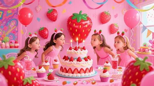 Strawberry Confetti, 100pcs Double Side Starwberry Flower Table Decorations Bridal Engagement Baby Shower Birthday Party Drink Toppers Anniversary Party Decorations Supplies (red)