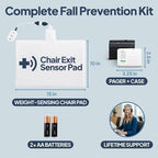 Smart Caregiver Chair Exit Alarm System with Wireless Pager and for Fall Prevention | Chair Alarm Alerts Caregiver When They Get Up from The Chair | USA-Based Company and Customer Support