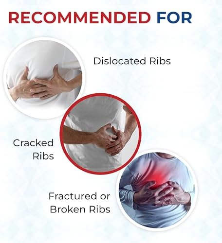 ITA-MED Breathable Elastic Rib Brace for Men, Ideal Compression Support Wrap/Belt for Broken, Cracked, Dislocated & Fractured Ribs, Made In USA (White, Small)