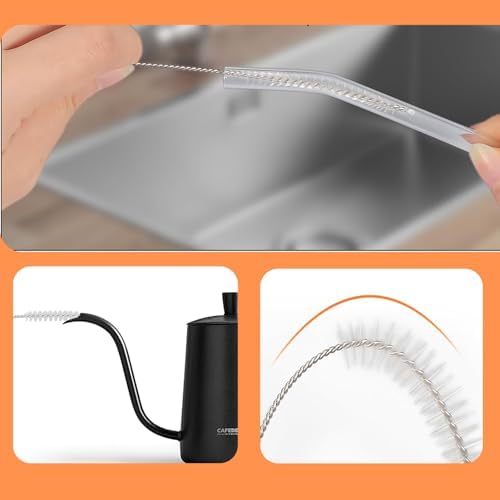 10 Pack Straw Cleaning Brush Set Soft Bristle Tube Cleaner with Stainless Steel Handle Reusable Straw Glass Bottle Pipe Cup