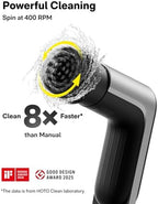 HOTO Grip™ Cordless Electric Spin Scrubber, IPX7 Waterproof, Lightweight at 0.65 lb with 6 Brush Heads, Powerful Cleaning Scrubber, for Bathroom, Kitchen, Tile, Shower