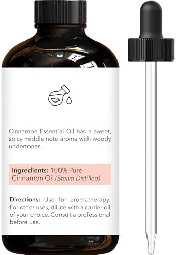 Brooklyn Botany Cinnamon Essential Oil - Huge 4 Fl Oz - 100% Pure and Natural - Premium Grade with Dropper - for Aromatherapy and Diffuser