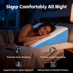 Wedge Pillow for Sleeping, 7.5" Bed Wedge After Surgery, Back Pain Relief, Memory Foam Pillow Triangle Incline Wedge for Back Support, Leg Elevation
