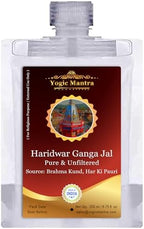 Yogic Mantra Gangajal Holy Water | 200 ml Pouch | Pure Natural Unfiltered Ganga Jal for Pooja | Himalayan Mountain Water Sourced at Brahma Kund, Har Ki Pauri, Haridwar | Sacred Gangajal for Puja