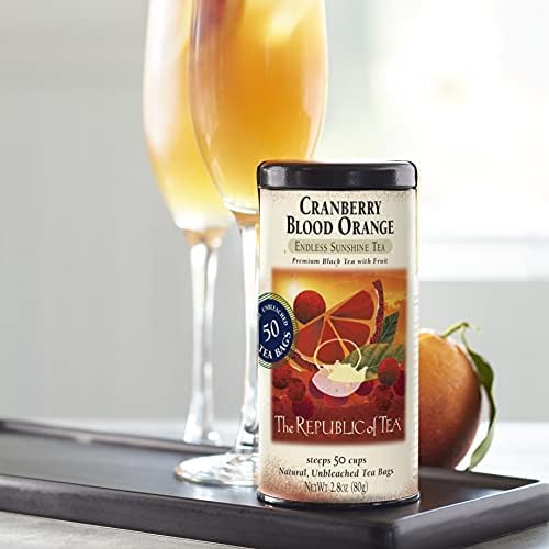 The Republic of Tea – Cranberry Blood Orange Black Tea, 50 Tea Bags, Fruit-Infused Blend, Gluten Free