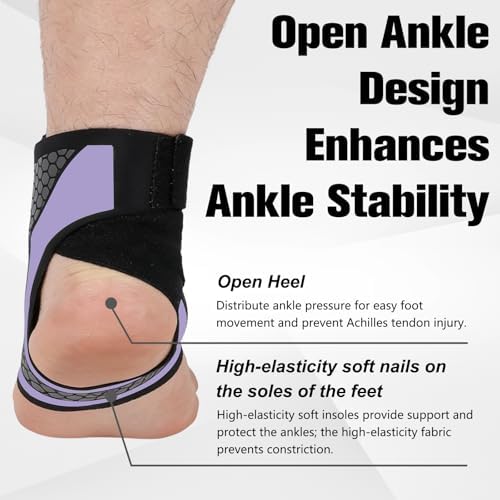 2 Pack Ankle Brace Compression Support Stabilizer for Men Women, Adjustable Lace up Ankles Sock,Basketball Ankle with Straps for Breathable Support for Sports Training and Daily Activity