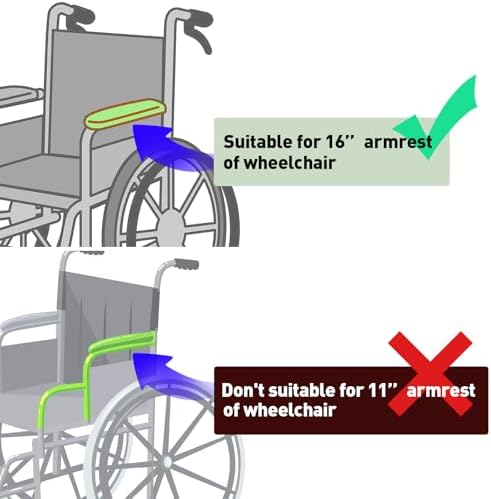 Wheelchair Cushions，Pressure Pain Relief Accessories with Armrest Covers. Supports Coccyx & Back, Non-Slip. Fits 18" Wheelchair with Full Arms, Blue.