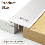 Aluminum T Molding Floor Transition Strip Self Adhesive, Door Threshold Strip, Edge Trim for Laminate Wood Tile Vinyl, Floor Divider for Joining Flooring Gaps (3pcs, 36 x 1.2 in, Silver)