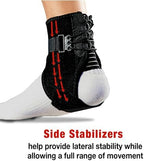 ACE Ankle Brace with Side Stabilizers, Adjustable, Black, 1/Pack