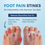 Dr. Frederick's Original Hammer Toe Corrector Gels - 2 Pairs - All-Day Relief for Crooked & Overlapping Toes - Firm Cushioning - Symptomatic Support for Toe Alignment - Clear - 3 Loop Design