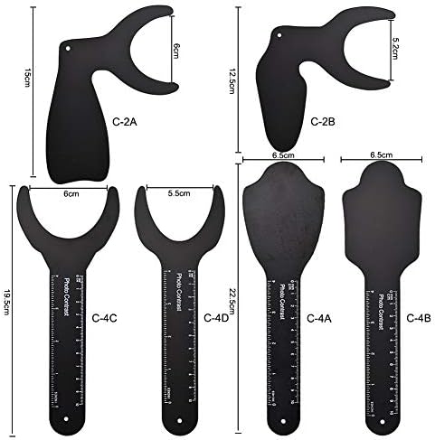 Angzhili 6 Pcs Dental Contraster Intraoral Photographic Dental Black Background Board Dental Photo Contrast Kit