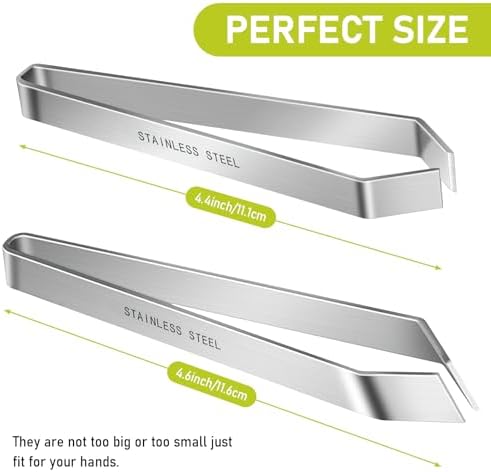2 Pcs Fish bone tweezers,Stainless Steel Tweezers Flat and Slant for Fish Bones,Pig and Chicken Hair Remover