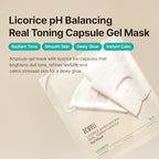 ACWELL Licorice pH Balancing Real Toning Capsule Gel Mask - Hydrating Overnight Face Mask for Glass Skin, Niacinamide & Low Molecular Collagen, Firming, Moisturizing | 1.19oz(34g) x 4ea