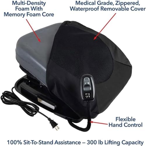 Electric Uplift Seat Assist Cushion, Lift Assist for Elderly, Power Seat to Assist in Standing Chair, Support Up to 300 Lbs, Lifting Aid for Help The Elderly Get On and Off