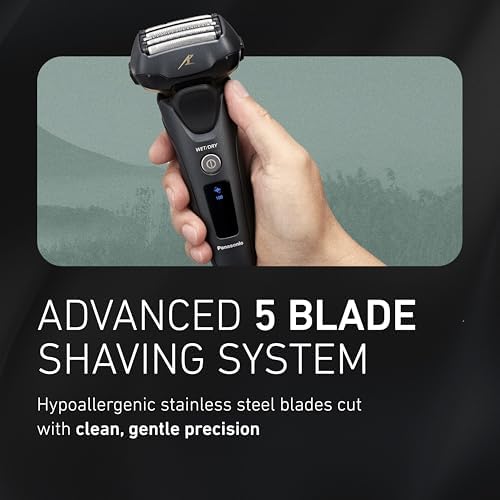 Panasonic ARC5 Electric Razor for Men with Pop-Up Trimmer, Wet/Dry 5-Blade Shaver, Men's Electric Razors for Shaving Face with Intelligent Shave Sensor and 16D Pivoting Head, ES-LV67-K (Black)