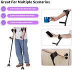Forearm Crutches for Adults, Folding Ergonomic Elbow Crutches, Non-Slip Crutches for Walking, Crutches for Leg Injury, Surgery Recovery, Disabled Fits 5'3"–6'3", with Adjustable Strap, FUSHIDE