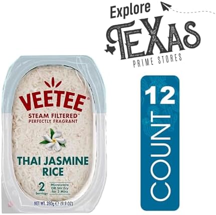 Veetee 12-Pack Thai Jasmine Rice Steam Filtered 10.6 oz Microwaveable Tray