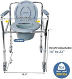 Bedside Commode Chair with Wheels, Heavy Duty Steel Frame Portable Toilets for Elderly with Adjustable Height, Bedside Commodes for Seniors, Portable Commode for Elderly