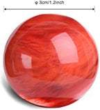 Red Crystal Ball with Stand – Natural Smelting Quartz Sphere for Meditation, Healing, Feng Shui, Divination, Home Decoration Gift,1.2in(3cm)
