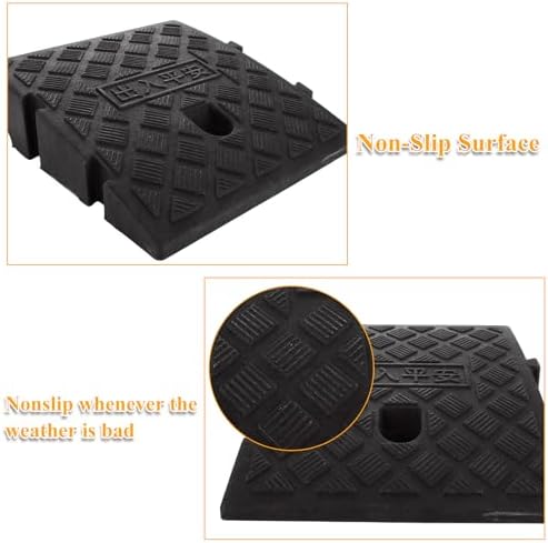 QTLCOHD 4 Pack Curb Ramps 2" Rise Height Heavy Duty Driveway Curb Ramp Portable Threshold Ramps Track Ramps Small Step Ramps for Cars, Wheelchairs, Bikes,Motorcycles