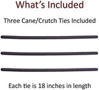 Crutcheze Cane Holder 3 Pack – Flexible Wrap Clip for Walking Sticks – for Walkers, Rollators, Scooters – Keeps Canes Within Reach – Lightweight Cane Accessory