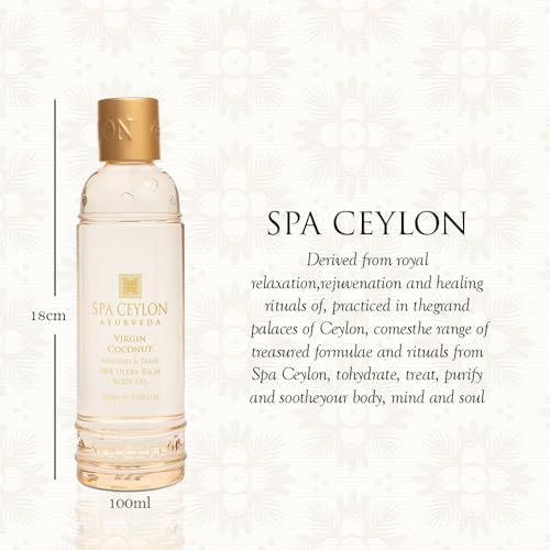 SPA CEYLON Virgin Coconut Nourish & Treat 98% Ultra-Rich Body Oil | 100% Pure and Natural | Organic Virgin Coconut Oil | Soften & Smooth | Cold Pressed | 100ml