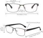 Rectangular Reading Glasses for Men Women – Professional, Blue Light Blocking Computer Readers, HD Lens, Spring Hinge