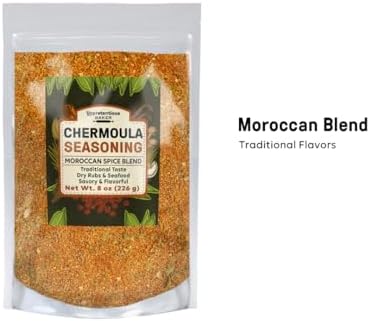 Unpretentious Chermoula Seasoning, 8 oz, Moroccan Spice Blend, Dry Rubs & Seafood, Flavorful Spices