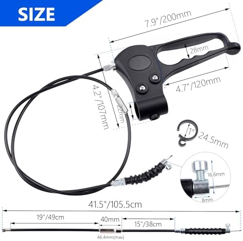 Hand Brake with 41'' Cable for 4-Wheel Folding Drive Rollator Rolling Walker Transport Wheelchair Mobility Knee Walkers Senior Medical Accessories