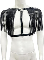 Men's PU Leather Tassel Body Chest Harness Adjustable Punk Gothic Bandage Costume Rave Party Body Accessories
