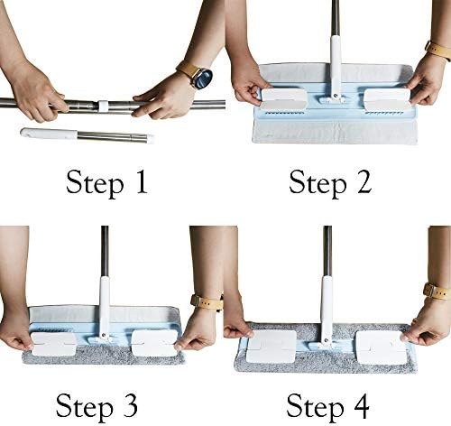 EZ SPARES Microfiber Mop Cloths,Replacement for Hardwood Floor Mop,Washable Wet/Dry Pads,for Home and Office Wet or Dry Floor Tile Cleaning(4 Pads)