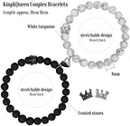 Ymeeaa Couples Bracelets King&Queen Crown His and Her Bracelets Heart Matching Bracelets Long Distance Relationship Gifts for Boyfriend and Girlfriend on Anniversary Couples Jewelry for Women Men