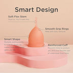 Saalt Soft Menstrual Cup – Reusable Period Cup – Made for Comfortable, Leak-Free Protection Up to 12 Hours – BPA & Latex Free – Includes Cup & Carry Bag (Small, Desert Blush)