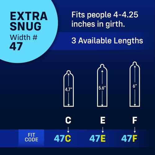 MyONE Custom Fit Snug Sized Condoms | Tailored Width & Length | Max Pleasure | Triple Tested Softer Latex | Lubricated | Nontoxic, Vegan, Non-GMO | 49C: Snug (49), Length 4.7” (C)