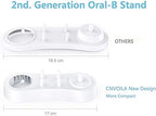 Anotion Electric Toothbrush Double Stand Toothbrush Heads Holder for Oral B & Oral B PRO Series White