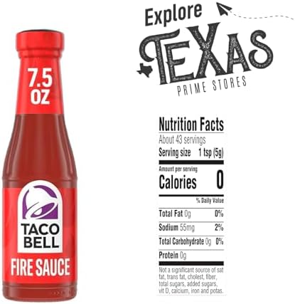 Taco Bell - Lavinia Essential Bundle: 4-Pack of Fire Sauce, 7.5 oz Glass Bottle + 1 Utility Prop.