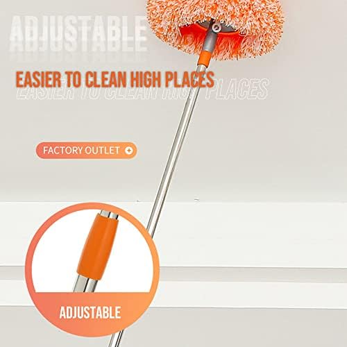 360° Rotatable Adjustable Cleaning Mop, Extendable Wall Cleaning Mop with Long Handle, Multifunctional Dust Mops Household Rotating Mops for Wall Ceiling Window Floor (Grey, 50-95CM)
