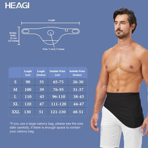 Ostomy Belt, Adjustable Ostomy Support Belt for Men & Woman, Inner Pocket to Hold Ostomy Pouch for Sport & Swimming, Size L (35"-39")